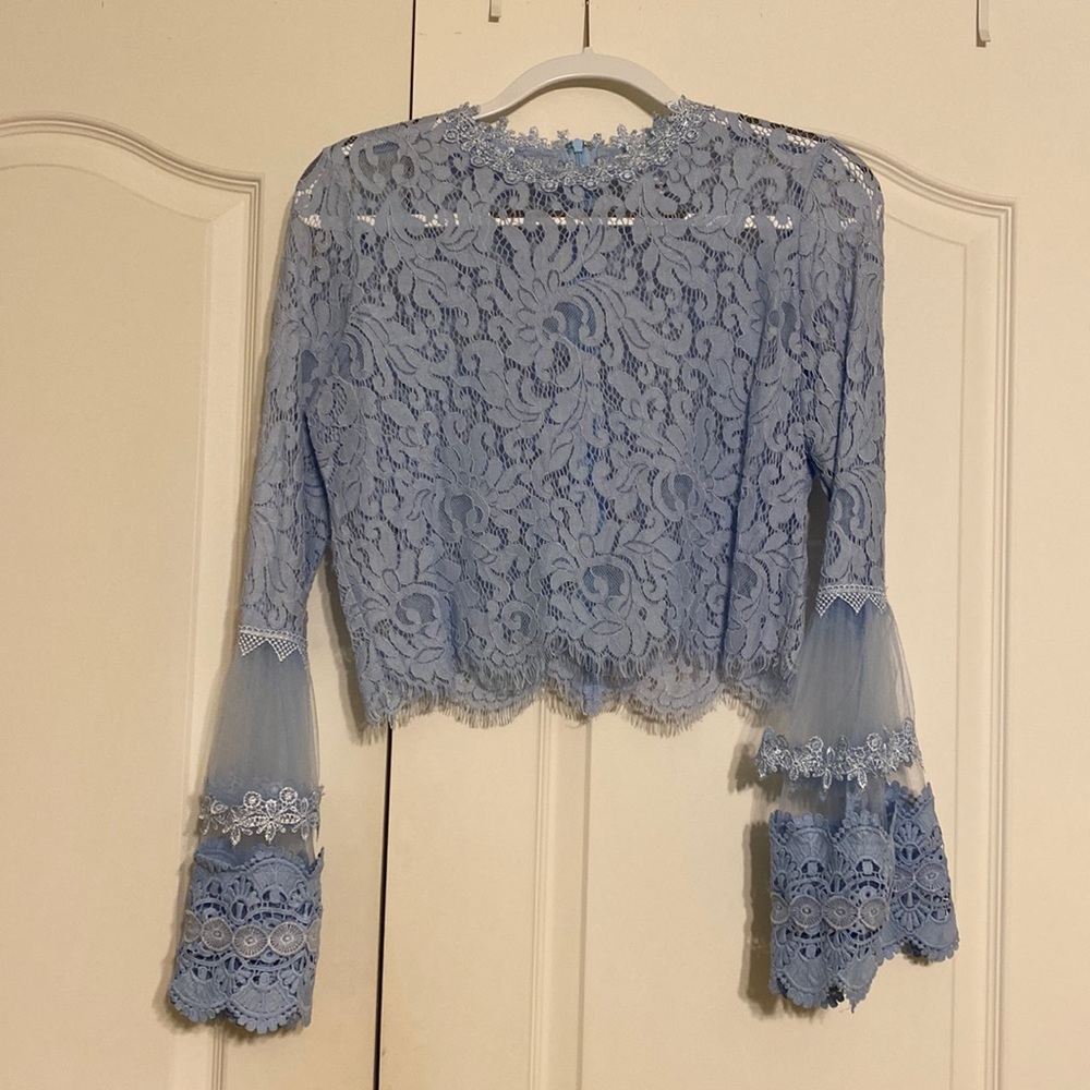 Blue lace top